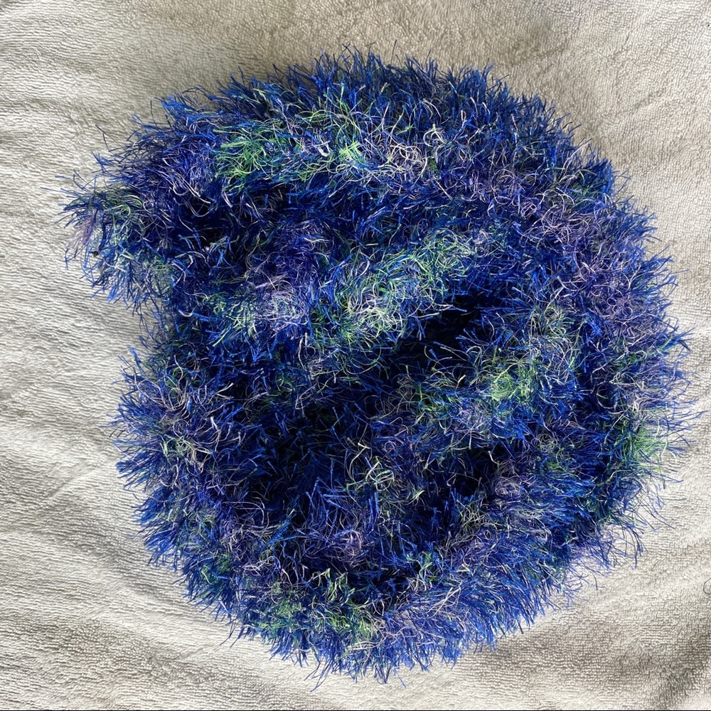 Fuzzy Blue & Green Scarf